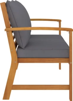 VidaXL Gartenbank 120 Cm Mit Dunkelgrauen Kissen Massivholz Akazie -Deutschland Garten Zier Verkaufs-Shop 34dfec8d46ba182bdadbb7258bdd34d4
