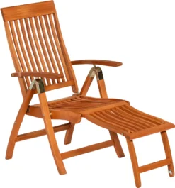 Merxx Klappsessel Mit Fußteil "Comodoro" - Eukalyptusholz