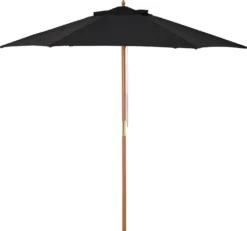 Outsunny Sonnenschirm, Gartenschirm, 3-stufig, Sonnenschutz, Bambus 180/㎡ Polyester, Schwarz, Ø2,5 X 2,3 M -Deutschland Garten Zier Verkaufs-Shop 35b1c63475945167beaba136f5358dd8
