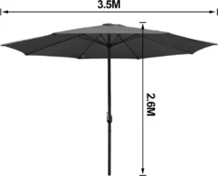 Wolketon 3m-3.5m Sonnenschirm Mit LED Solar Marktschirm Mit Handkurbel UV40+ Outdoor-Schirm Terrassen,Grau,3.5m -Deutschland Garten Zier Verkaufs-Shop 35f81557b0f8b1b0ca3d47ee029046e0 1