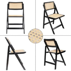 LIM HOME | Interior Trend Essstuhl Klappstuhl Aus Holz Und PVC- Wiener Geflecht | Schwarz -Deutschland Garten Zier Verkaufs-Shop 3608d4bfdf018c9a2fce53f8904e073e