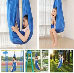 Kinder Schwingen Hängematte, Indoor Schaukel Elastisch Cuddle Hammock Sensory Swing Ideal Für ADHS, Asperger Und Sensorische Integration Sowie Autismustherapie(Blau,150 X 280CM) -Deutschland Garten Zier Verkaufs-Shop 361c253871ffbae38b02aad0cbca9c4c
