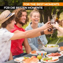 Jago® Klapptisch - 183 Cm Lang, Für 8 Personen, Klappbar, Tragbar, Platzsparend, Outdoor/Indoor, Für Garten, Camping, Bis 150 Kg, Schwarz - Buffettisch, Campingtisch, Koffertisch, Gartentisch -Deutschland Garten Zier Verkaufs-Shop 36ea6dbd9785c650cf4838d6a30db500