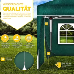 Tillvex® 2X Seitenwand Grün Für Pavillon 3x3m & 3x6m | Faltpavillon Seitenteile Wasserabweisend | Seitenfenster & Reißverschluss | Seitenwände Für Gartenzelt Partyzelt -Deutschland Garten Zier Verkaufs-Shop 3728d4c341c6f4a441151fd07e7eb527