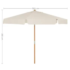 SONGMICS Sonnenschirm 300 Cm, Sonnenschutz Bis UPF 50+, Knickbar, Achteckiger, Schirmmast Und Schirmrippen Aus Holz, Ohne Ständer, Beige GPU32BE -Deutschland Garten Zier Verkaufs-Shop 3745ef4443e1cdf00031430a216319db