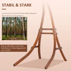 Outsunny Hängestuhlgestell Aus Lärchenholz Hängesesselgestell Hängestuhl Ständer Max. 120 Kg Freistehend Outdoor Indoor Natur 127 X 162 X 211 Cm -Deutschland Garten Zier Verkaufs-Shop 375db023e960b1b36e65cff02a0f8892