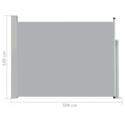 VidaXL Ausziehbare Seitenmarkise 140×500 Cm Grau -Deutschland Garten Zier Verkaufs-Shop 383852c2e879041cf5d33cdd96e09b46