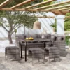 VidaXL 5-tlg. Sofagarnitur In L-Form Mit Kissen Poly Rattan Grau