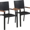 VidaXL Gartenstühle 2 Stk. Poly-Rattan Schwarz