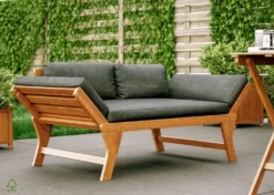 Perfecthomeshop Massives Gartenbankset Aus Holz 2 Stück - Leicht Verstellbare Gartenlounge Mit Kissen Und Polsterung - Ideal Als Gartensofa Oder Gartenliege Für Die Terasse Oder Balkon -Deutschland Garten Zier Verkaufs-Shop 393f0bc16f4caab8270d6ba11f4216fc