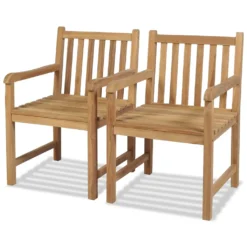 VidaXL Gartenstühle 2 Stk. Massivholz Teak