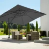 Schneider Ampelschirm RHODOS GRANDE Ca. 400 X 300 Cm, Anthrazit, Lieferung Ohne Wegeplatten