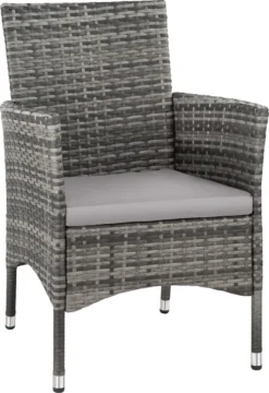 Tectake 2 Rattansessel Inkl. 4 Sitzbezüge - Grau/hellgrau -Deutschland Garten Zier Verkaufs-Shop 39f4d1dc782caaf1f09c326d1ee2eba9
