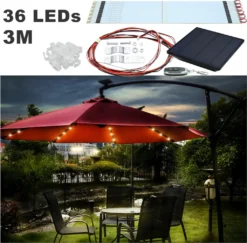 EINFEBEN 3m Sonnenschirm Mit LED Solar Ampelschirm Balkonschirm Marktschirm UV40+ Gartenschirm,Beige -Deutschland Garten Zier Verkaufs-Shop 3a2b0108cdb779e41b8801ad3d7acddf