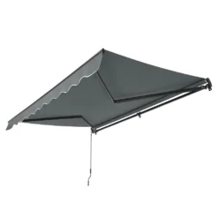 Juskys Markise 350 X 300 Cm - Beschattung Terrasse & Balkon - Gelenkarmmarkise Mit Kurbel & Halterung - Sonnenschutz Balkonmarkise Gelenkmarkise Grau -Deutschland Garten Zier Verkaufs-Shop 3a3464cf6de239ad16b07612d29008bc