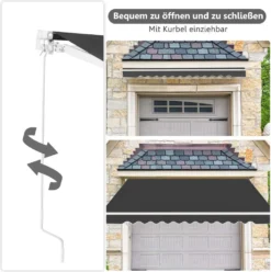 COSTWAY Markise Mit Kurbel Klemmmarkise Gelenkarmmarkise Sonnenmarkise Terrassenmarkise Sonnenschutz 250x200cm Grau -Deutschland Garten Zier Verkaufs-Shop 3b1eb0decd5b165b0fb72453e3869bf6