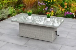 Merxx Tisch "Chicago" 120 X 60 Cm - Stahlgestell Mit Kunststoffgeflecht Grau