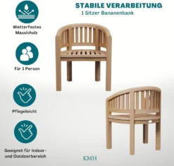 KMH® TEAK Sessel *Banana* (#102138) -Deutschland Garten Zier Verkaufs-Shop 3baa07ff574fcd909c12382aef821e94