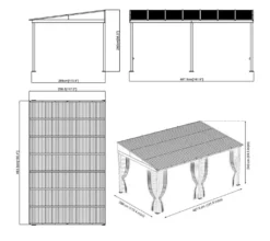 Sojag Aluminium Terrassenüberdachung Portland 10x16 Grau 288x488x240 Cm -Deutschland Garten Zier Verkaufs-Shop 3d7715d95b9f1a7e986080243b833214