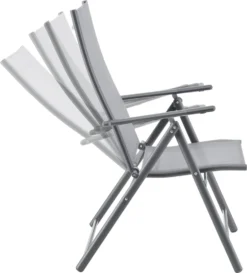 Gartenstuhl Kalamata 2er Set Outdoor-Stuhl Hochlehner Anglerstuhl Campingstuhl Zusammenklappbar Stahlgestell 105x57x68 Cm Hellgrau -Deutschland Garten Zier Verkaufs-Shop 3da0ccccc858c2aacd3165c7a05398e7