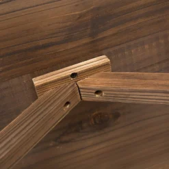 Outsunny Gartentisch, Balkontisch, Holztisch, Räderform, Witterungsbeständig, Massivholz, Natur, 115 X B60 X H65 Cm -Deutschland Garten Zier Verkaufs-Shop 3dcf1a753431e04e96aac0148b4a92d7