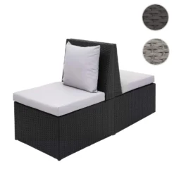 2x Poly-Rattan Sessel HWC-G16, Lounge-Rattanstuhl Gartenstuhl, Gastronomie Schwarz, Kissen Hellgrau -Deutschland Garten Zier Verkaufs-Shop 3de99aeb96768170dca3d319c6c17224