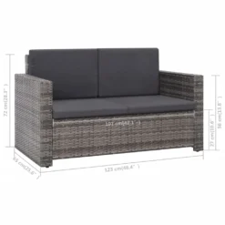 VidaXL 2-tlg. Garten-Lounge-Set Mit Auflagen Poly Rattan Grau -Deutschland Garten Zier Verkaufs-Shop 3dff9ec87c980789e68c24f723146a7f