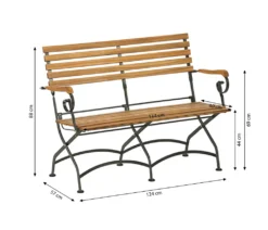 Dehner Klappbank Tegernsee, 2-Sitzer, Ca. 124 X 88 X 57 Cm, FSC Akazienholz/Stahl, Natur -Deutschland Garten Zier Verkaufs-Shop 3e4c52f9341fd700dab06e0ab0267941