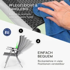 Homeoutfit24 Klappstuhl 2er Set, Gartenstuhl Für Esstisch Balkon Terrasse Klappbar, Gartenstühle Mit Liegefunktion, Gartenstuhl Hochlehner Verstellbar, Leichte Terrassenmöbel Campingstühle Wetterfest -Deutschland Garten Zier Verkaufs-Shop 3ed318dfe9ac76198ae6092cdfb2d19b