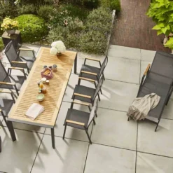 Zurigo Auszietisch 180/240x90cm Teakholz / Anthrazit -Deutschland Garten Zier Verkaufs-Shop 3f65a7b95279a76839e50825df88bb3d