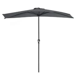 SONGMICS Sonnenschirm Ø 270cm Halbrund Sonnenschutz Bis UPF 50+ Balkonschirm Mit Kurbel Terrassenschirm Ohne Ständer Grau GPU31GY -Deutschland Garten Zier Verkaufs-Shop 3fc355d7fa57809d8bbb76488327ea15