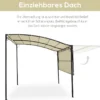 Outsunny Pavillon Gartenpavillon Markise Sonnenmarkise Mit Klappbarem Seitendach UV-Schutz Stahl + Polyester Cremeweiß + Schwarz 3 X 2,5 M