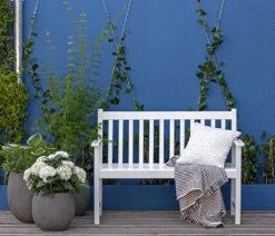 Dehner Gartenbank Mykonos, 2-Sitzer, Ca. 120 X 89 X 61 Cm, FSC® Akazienholz, Weiß -Deutschland Garten Zier Verkaufs-Shop 3fcaa586e3064267e375eb24ccc42601