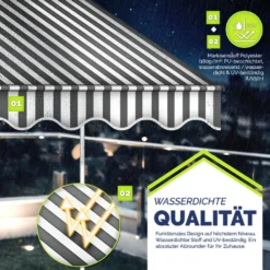 Tillvex Balkonmarkise 300 Cm Grau/Weiß Gelenkarm Markise Klemmmarkise Sonnenmarkise Balkon Ohne Bohren -Deutschland Garten Zier Verkaufs-Shop 400a4e6c9a4c0944717c99a0535a9423