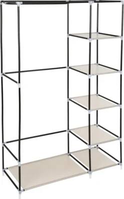 Tectake Stoffschrank 6 Fächer 107x175x45cm - Beige -Deutschland Garten Zier Verkaufs-Shop 400e60528e47b1b2b7f922e12cb9b6a1