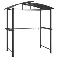 VidaXL Grillpavillon Mit Seitenregalen Anthrazit 210x114x230 Cm Stahl