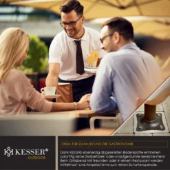 KESSER® Metall Universal Bodenplatte Sonnenschirmständer Für Sonnenschirm - Ampelschirm - Kurbelschirm | Bodenanker, Inkl. Handschuhe | 16 X 16 Cm, , Farbe:Silber -Deutschland Garten Zier Verkaufs-Shop 4067172750e6d5dcf31041d298610b95