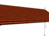 VidaXL Einziehbare Markise Handbetrieben 400 Cm Orange Und Braun