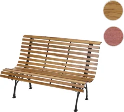 Gartenbank MCW-F97, Sitzbank Parkbank Holzbank, 2-Sitzer Gusseisen Holz 122cm 22kg Hellbraun -Deutschland Garten Zier Verkaufs-Shop 40832f186341c6362ca07a8d7db939ba 1