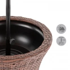 Blumfeldt Beerboy - Gartentisch , Stehtisch , Beistelltisch , Getränkekühler , Höhenverstellbare Tischplatte , 50cm Durchmesser , Polyrattan , Für Garten, Balkon Oder Terrasse , Wetterfest , Braun -Deutschland Garten Zier Verkaufs-Shop 40f0de59b2163089032cf906c85ecd26