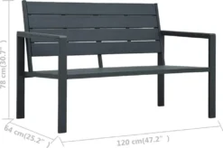VidaXL Gartenbank 120 Cm HDPE Grau Holz-Optik -Deutschland Garten Zier Verkaufs-Shop 40fbc18e27c20245fe1660413e38439b
