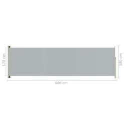 VidaXL Seitenmarkise Ausziehbar 180x600 Cm Grau -Deutschland Garten Zier Verkaufs-Shop 4125cc1a7093f5484f6ed47a9c0c1b96