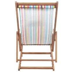VidaXL Klappbarer Strandstuhl Stoff Und Holzrahmen Mehrfarbig -Deutschland Garten Zier Verkaufs-Shop 4136fbee44a65bd167c2b7ecce819b7a