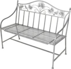 Stabile 2-Sitzer Garten Bank Metall Mit Schönen Verzierungen 110cm Eisenbank Anthrazit Grau NEU -Deutschland Garten Zier Verkaufs-Shop 413c291ee104638f7c1d3d5865c46b1f