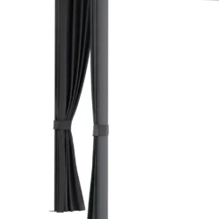 Outsunny Pergola, 3,65 X 2,55 M Pavillon, Terrassenüberdachung Mit Schiebedach, Gartenpavillon Mit Vorhängen, Für Garten, Hof, Alu+Metall, Dunkelgrau -Deutschland Garten Zier Verkaufs-Shop 413c95cae4debaef1db738d54de9bb2a