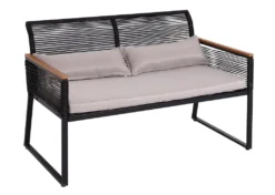 Garten-Garnitur HWC-K42, Gartenlounge Lounge-Set Sitzgruppe Sofa, Seilgeflecht Rope Polywood Stahl, Polster Hellgrau -Deutschland Garten Zier Verkaufs-Shop 415286670adade881bb971ecdf7acf26