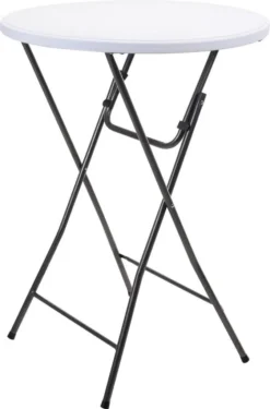 Progarden Pro Garden Robuster Tisch - Stahlrahmen - Ø80x110cm - Weiß/Grau - Zusammenklappbar
