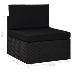 VidaXL Modulares 3-Sitzer-Sofa Poly Rattan Schwarz -Deutschland Garten Zier Verkaufs-Shop 41672018a7c681672860ea8b28ae44fa