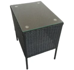 KMH® Polyrattan Tisch *Holme* Schwarz Mit Glasplatte -Deutschland Garten Zier Verkaufs-Shop 416ce4828ce4052e3a4515e4ecce5872