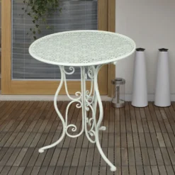 Landhaus Balkon Tisch Rund 60cm Bistrotisch Shabby Look Garten Terrasse Metall -Deutschland Garten Zier Verkaufs-Shop 41a0a9af0f5e2bb383292708e6db4325